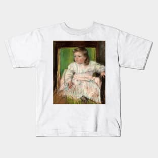 The Pink Sash by Mary Cassatt Kids T-Shirt